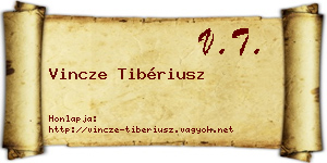 Vincze Tibériusz névjegykártya
